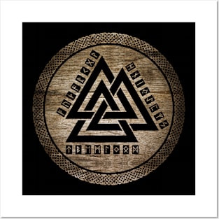 Valknut Symbol and runes Posters and Art